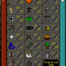 thedang  | 504 levels | Melee Main | 95 Attack, 93 Strength, 93 defence | Best Accounts by thedang |dc1694 0